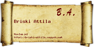 Briski Attila névjegykártya